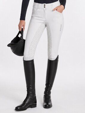 ARIAT PRO Tri Factor Grip Full Seat Equestrian Riding Breeches White 28R